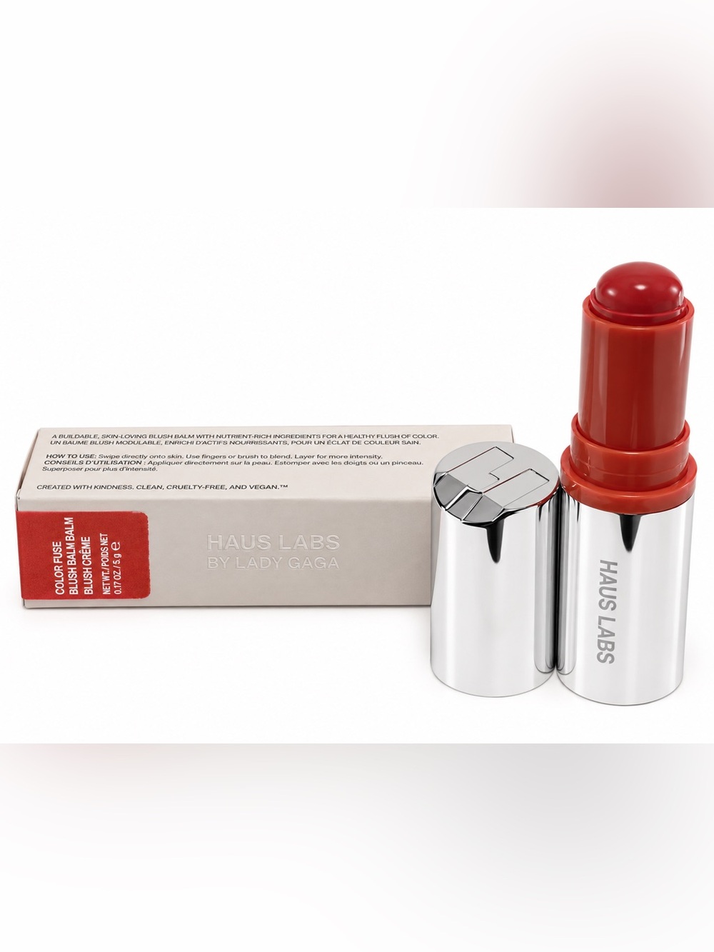 HAUS LABS Lady Gaga Color Fuse Glassy Blush Balm - Glassy Tangelo NWT 🍊